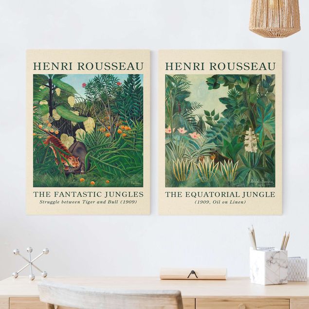 Telas decorativas tigres Henri Rousseau - Museum Edition The Equatorial Jungle