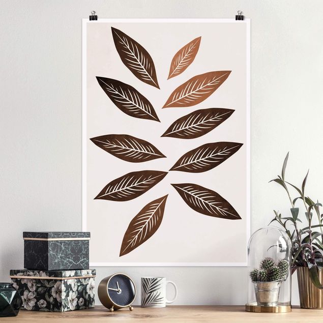 Posters flores Fall Foliage Brown