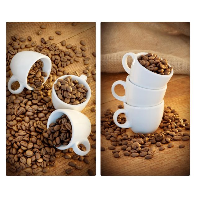 Tampa para fogão 3 espresso cups with coffee beans