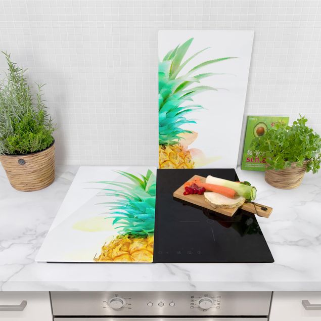 Proteção para fogão Pineapple Watercolour