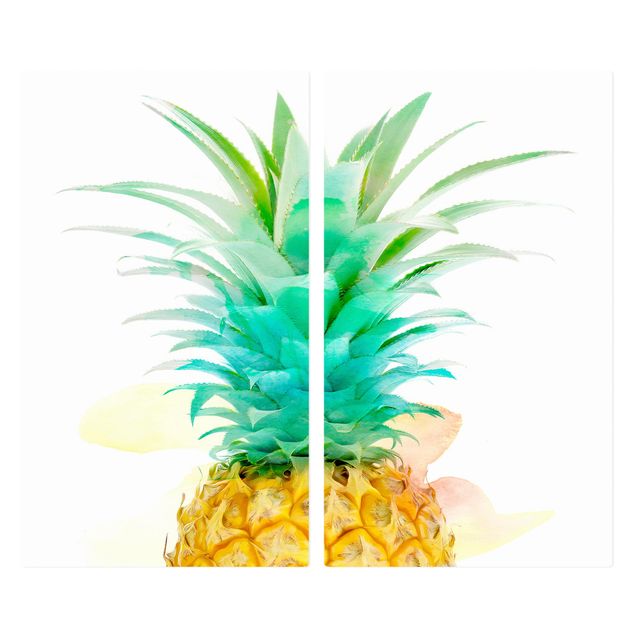 Tampa para fogão Pineapple Watercolour
