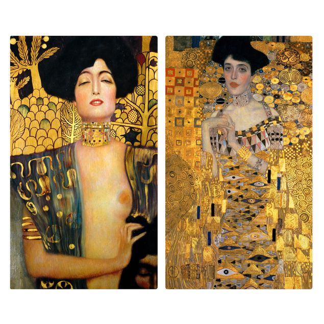 Tampa de vidro para fogão Gustav Klimt - Judith and Adele