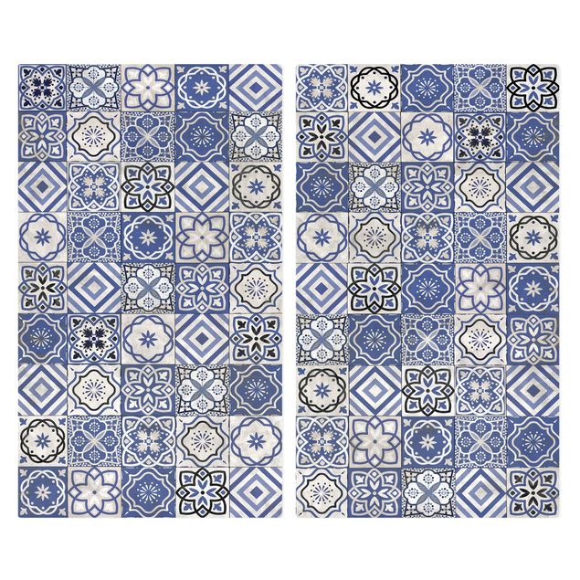 Tampa para fogão Mediterranean Tile Pattern