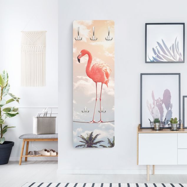 Cabides de parede animais Sky With Flamingo