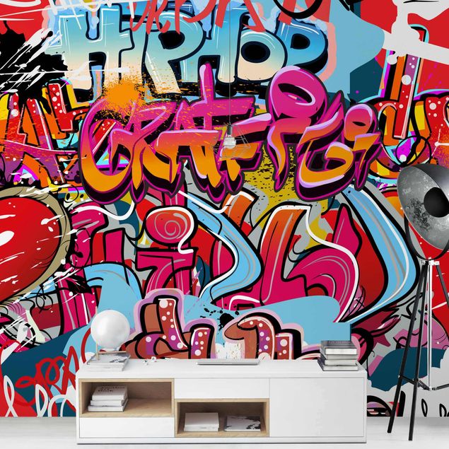 Papel de parede padrões Hip Hop Graffiti