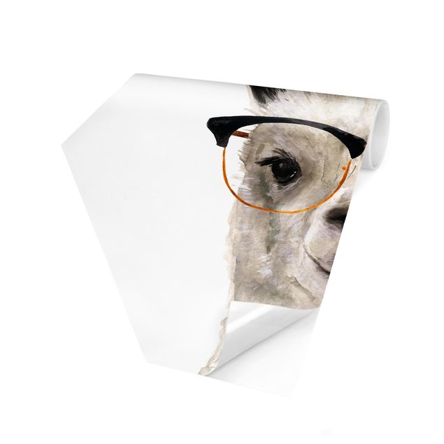 Papel de parede hexagonal Hip Lama With Glasses I