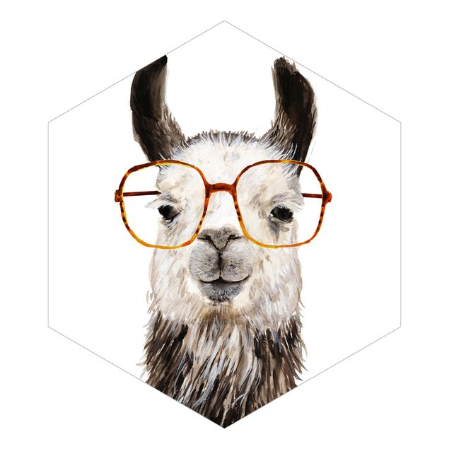 papel parede branco Hip Lama With Glasses IV