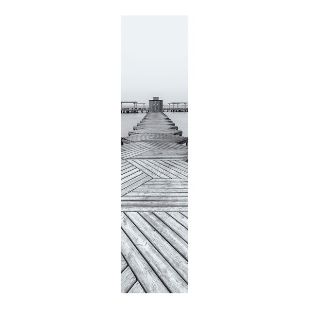Painéis deslizantes paisagens Wooden Pier In Black And White