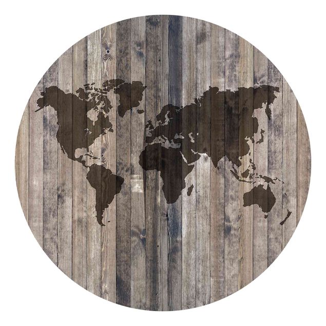 Papel de parede mapa mundi Wood World Map