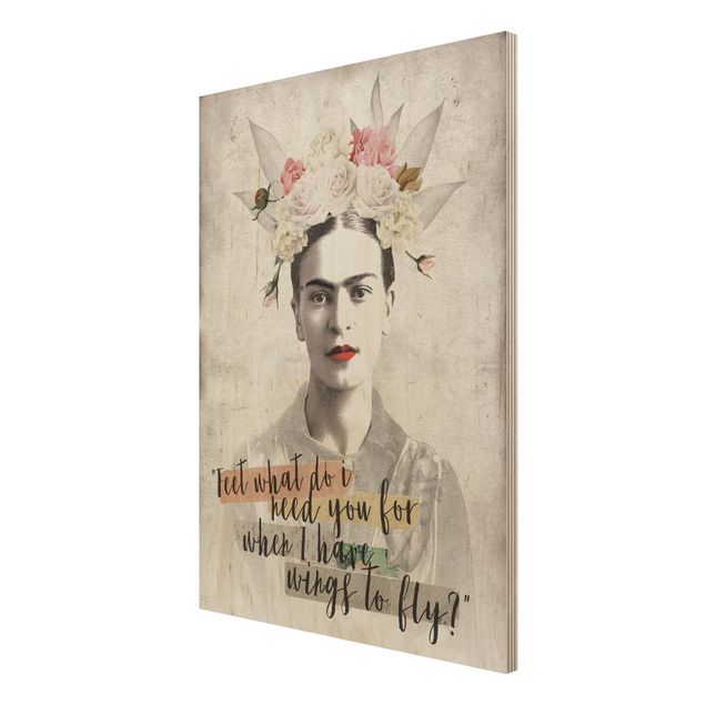Quadros em madeira frases Frida Kahlo - Quote