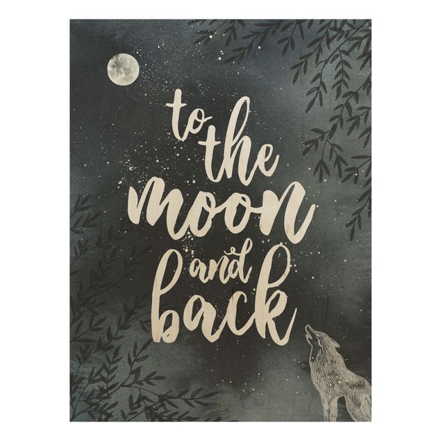 Quadros em madeira frases Love You To The Moon And Back