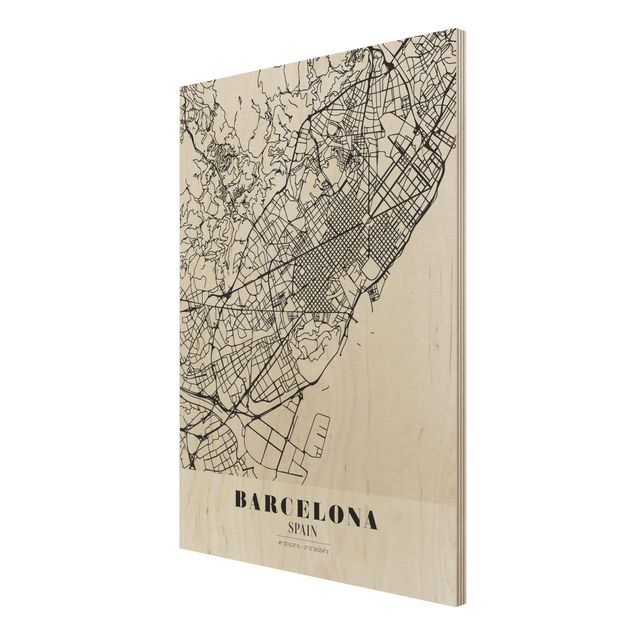 Quadros decorativos Barcelona City Map - Classic
