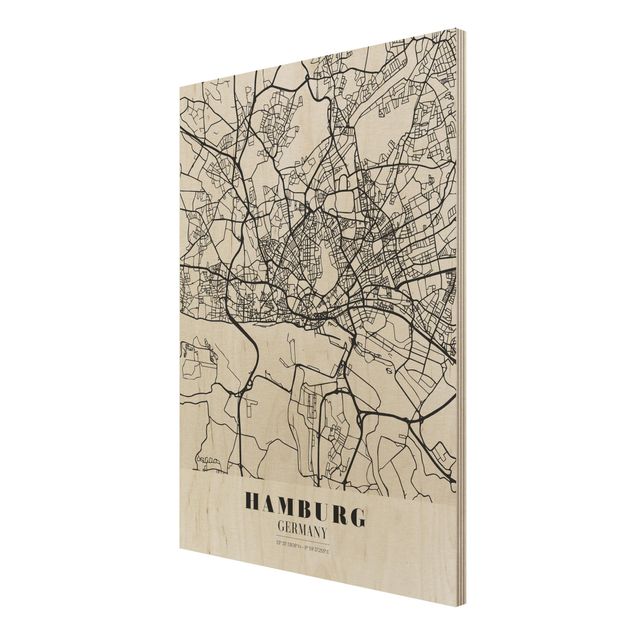 quadros para parede Hamburg City Map - Classic