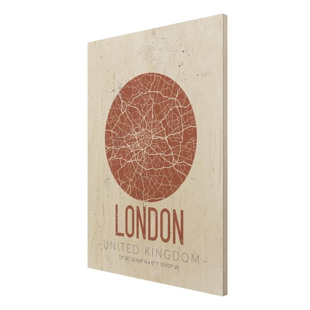 quadros para parede City Map London - Retro