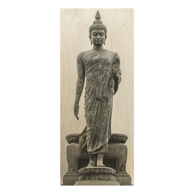 Quadros em madeira vintage Buddha Statue