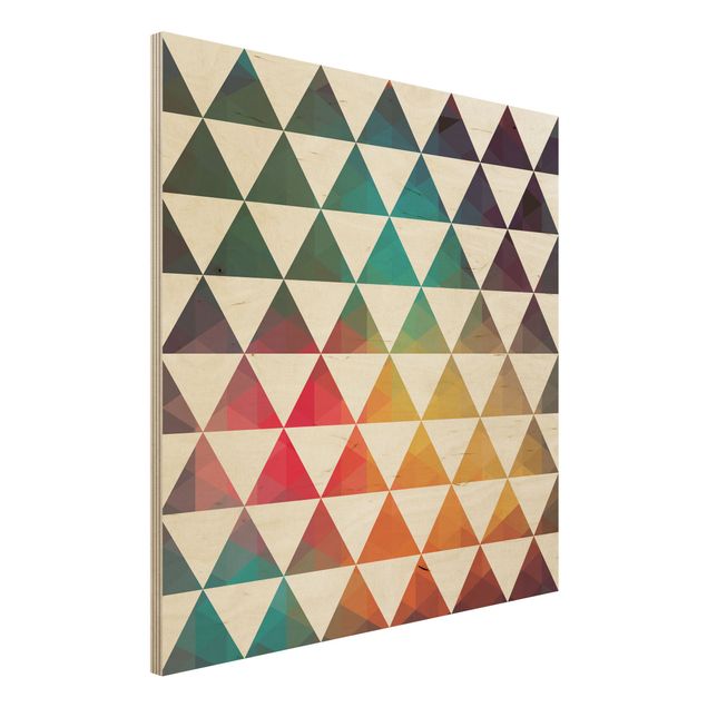 decoraçao para parede de cozinha Wood Print - Colour Geometry