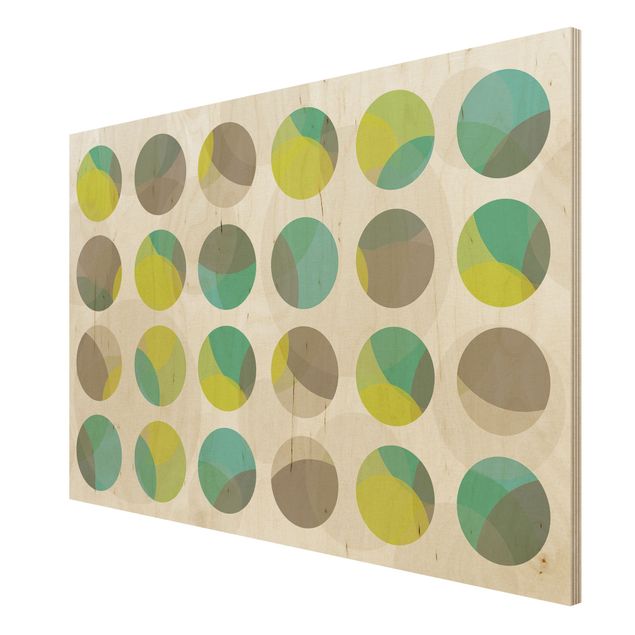 quadros em madeira para decoração Wood Print - Circle Design - Panorama High