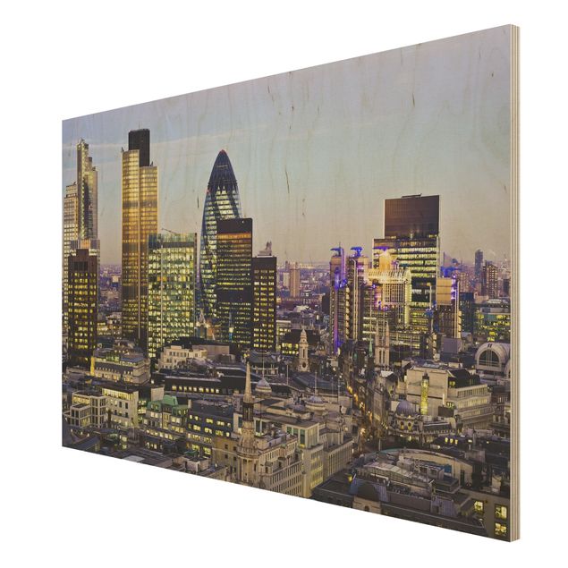 quadros em madeira para decoração London City