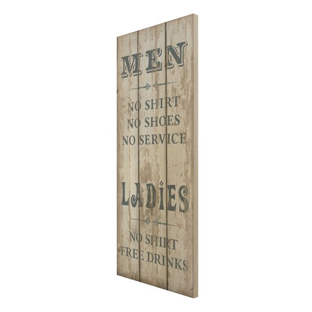 Quadros em madeira vintage No.RS181 Men and Ladies