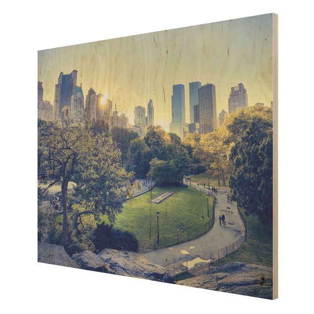 quadro de madeira para parede Peaceful Central Park