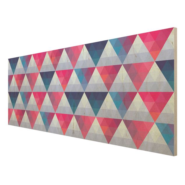 quadro de madeira para parede Triangle Pattern Design