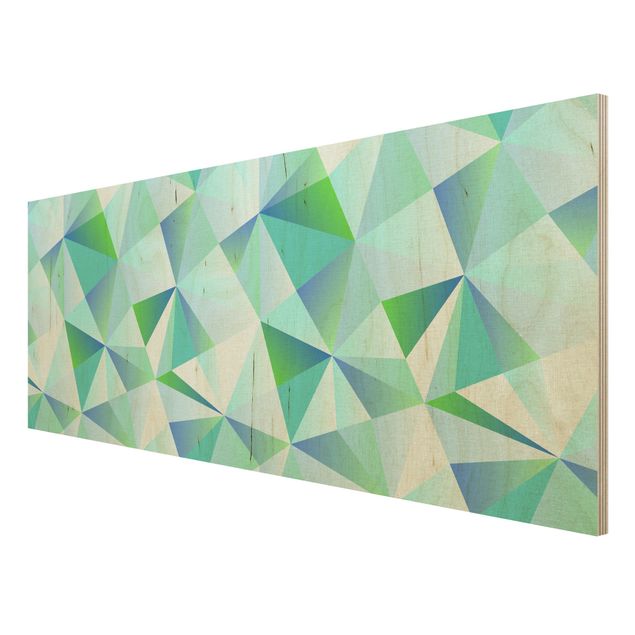 quadro de madeira para parede Vector Pattern Turquoise