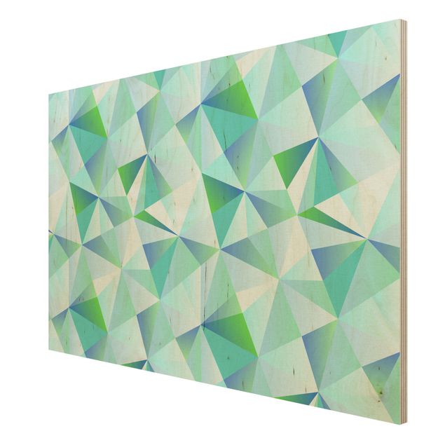 quadro de madeira para parede Vector Pattern Turquoise