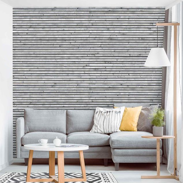 decoraçoes cozinha Wooden Wall With Narrow Strips Black And White