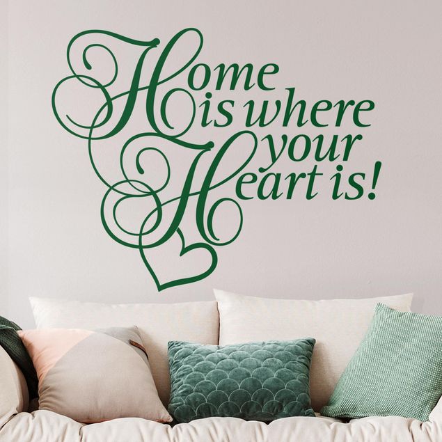autocolantes decorativos parede Home is where the Heart is with heart
