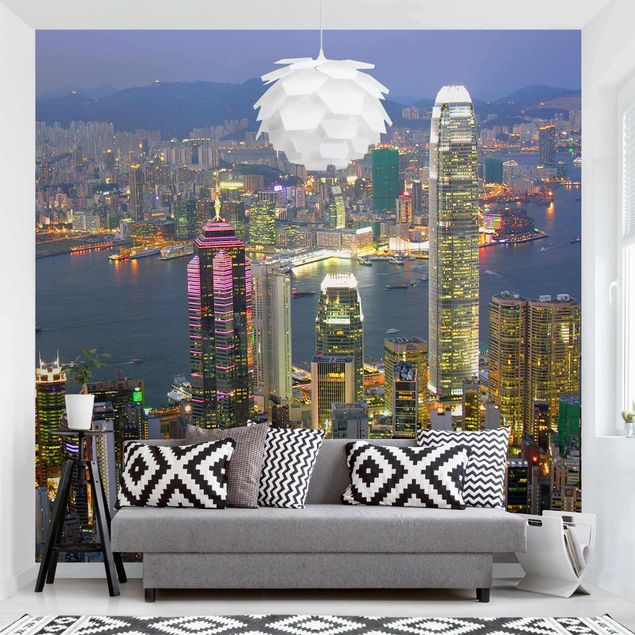 decoraçao para parede de cozinha Hong Kong Skyline