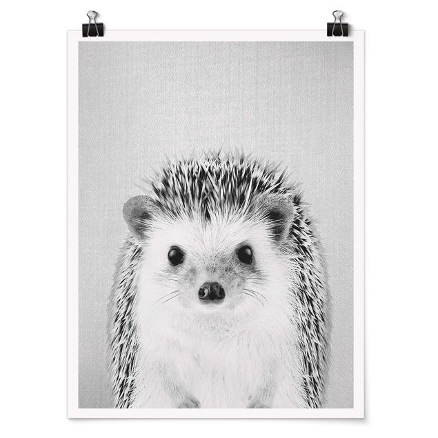Posters animais Hedgehog Ingolf Black And White
