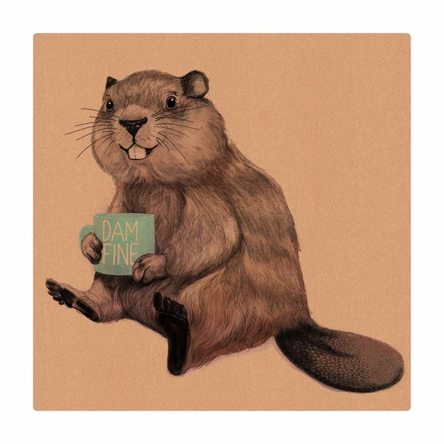 Tapete de cortiça Illustration Beaver Wit Coffee Mug