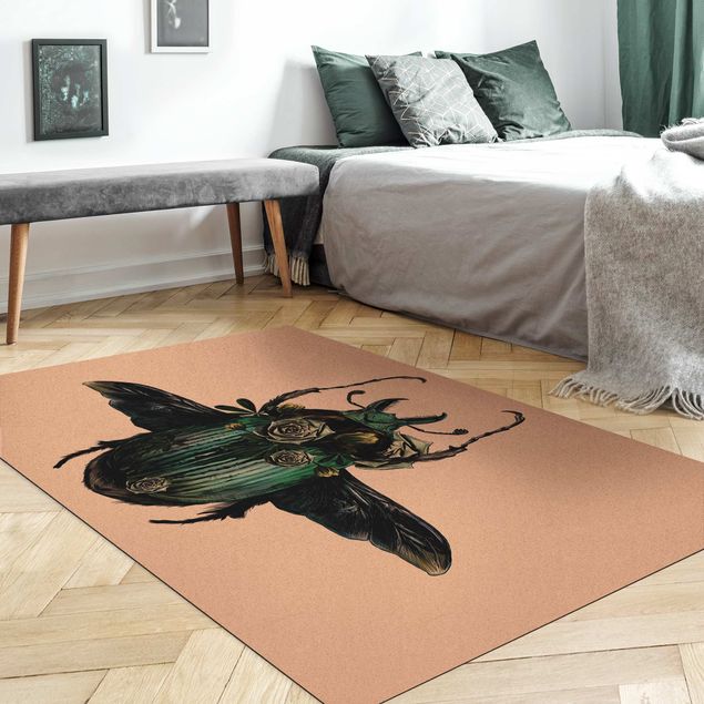 Tapete pequeno Illustration Floral Beetle
