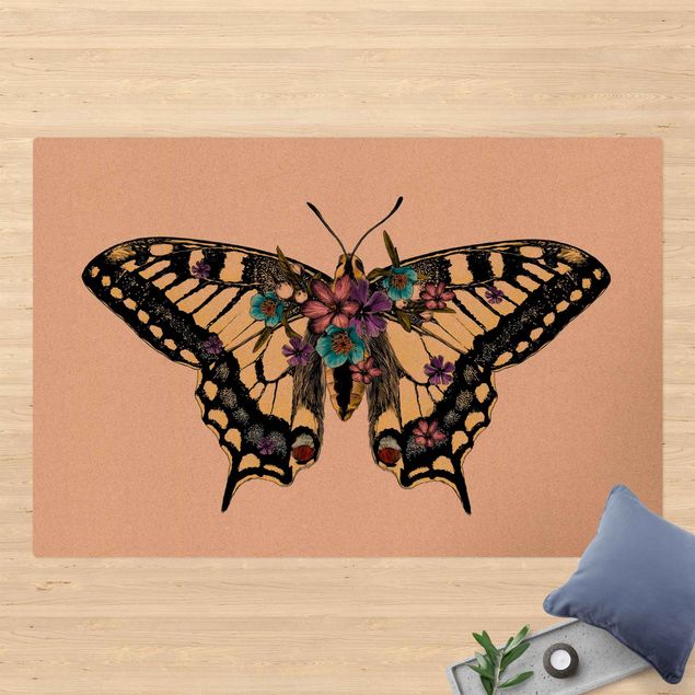 tapete pequenininho Illustration Floral Swallowtail
