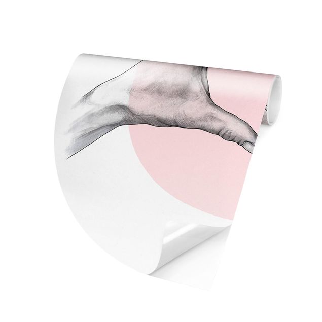 papel parede rosa Illustration Heart Hands Circle Pink White