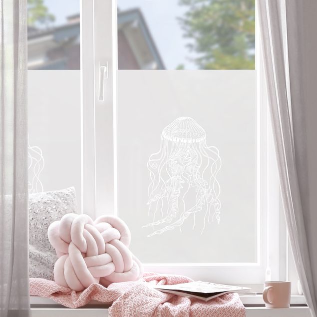 película para vidro privacidade Illustration Jellyfish