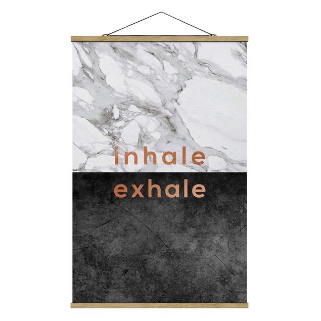 quadros decorativos para sala modernos Inhale Exhale Copper And Marble