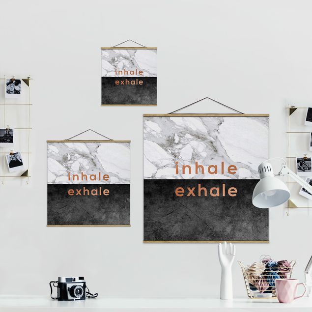 quadros para parede Inhale Exhale Copper And Marble