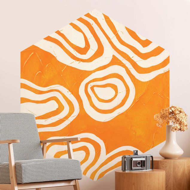 Papel de parede padrões Islands In Orange Ocean