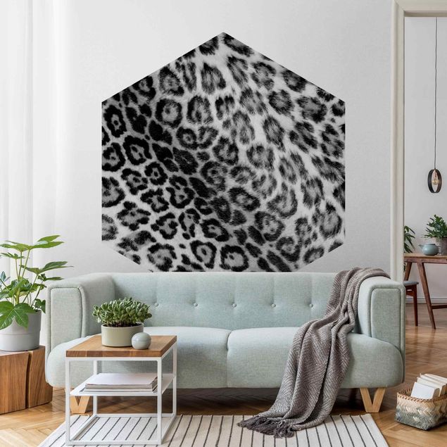 Papel de parede padrões Jaguar Skin Black And White
