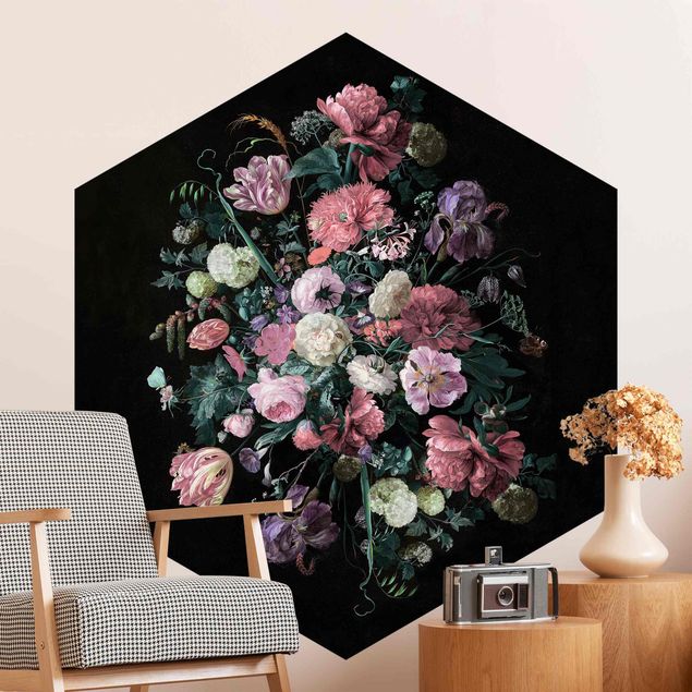 Quadros por movimento artístico Jan Davidsz De Heem - Dark Flower Bouquet