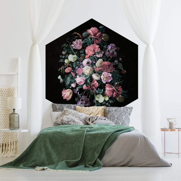 papel de parede floral Jan Davidsz De Heem - Dark Flower Bouquet