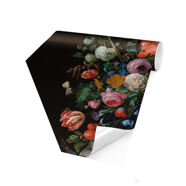 Papel de parede com flores Jan Davidsz De Heem - Glass Vase With Flowers