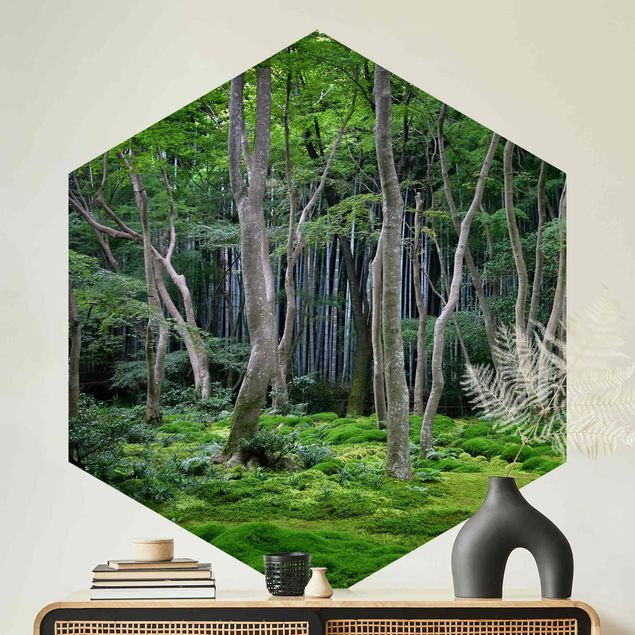 papel parede de floresta Japanese Forest