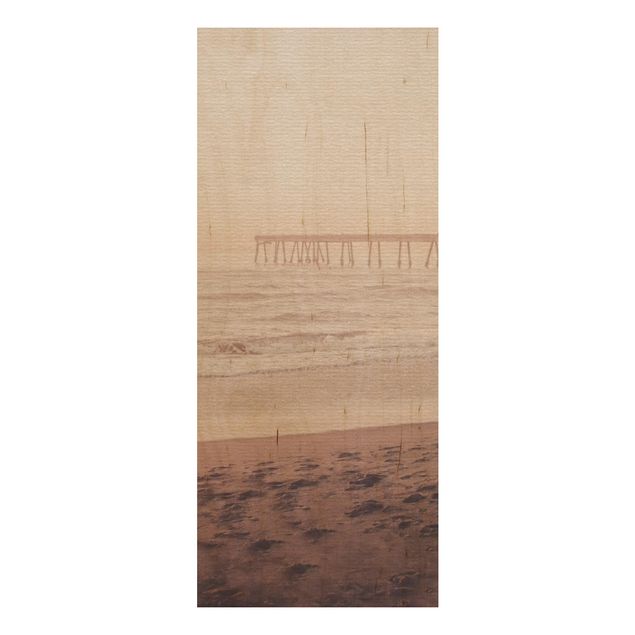 Quadros em madeira paisagens California Crescent Shaped Shore
