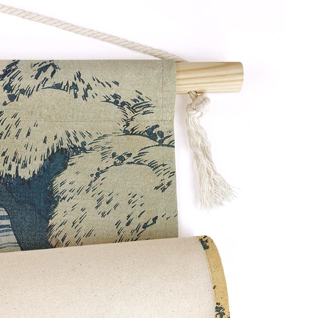 Tapete de parede Katsushika Hokusai – The Waterfall Of Amida