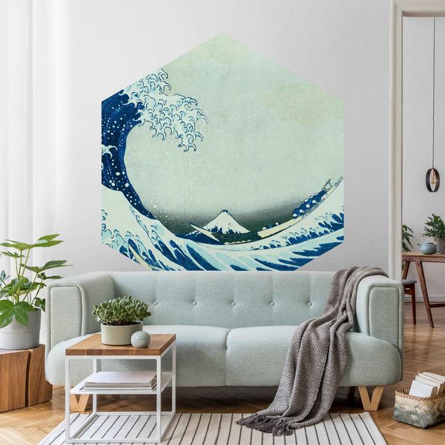 papel parede vintage Katsushika Hokusai - The Great Wave At Kanagawa