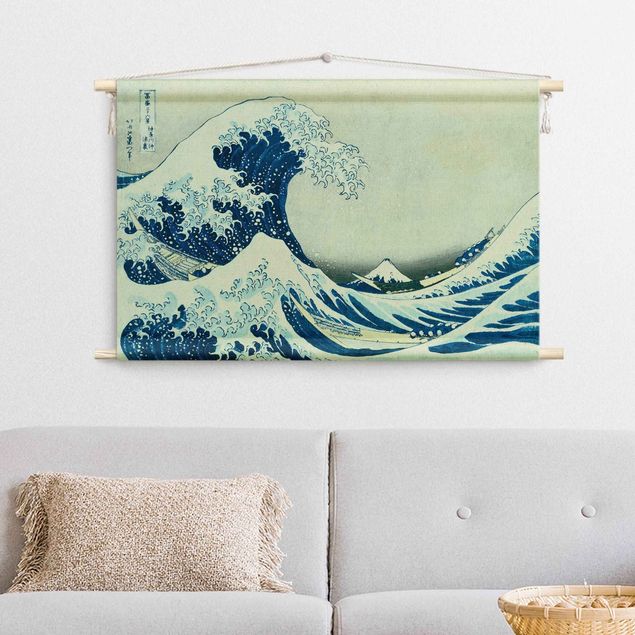 Tapeçaria de parede artística Katsushika Hokusai - The Great Wave At Kanagawa