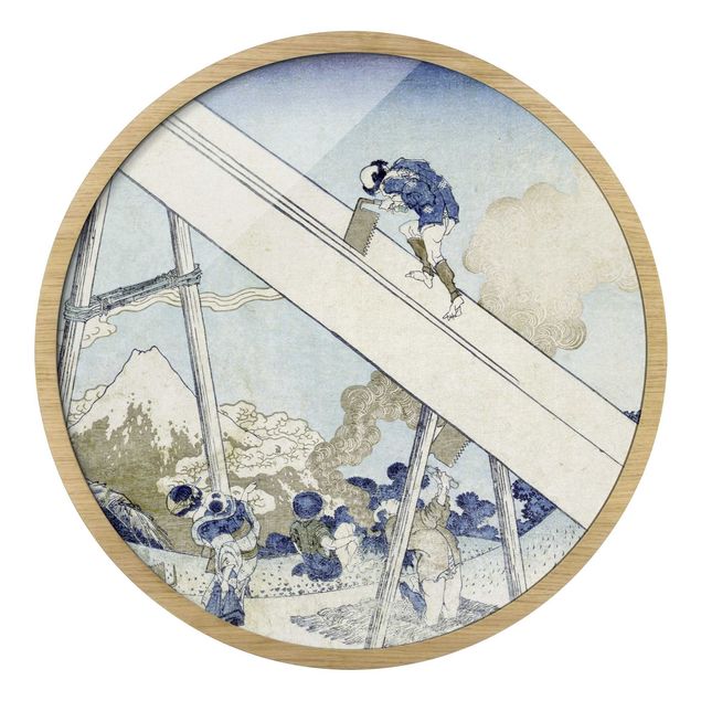 Quadros redondos Katsushika Hokusai - In The Totomi Mountains