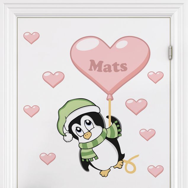 decoração para quartos infantis Penguin boy customised text
